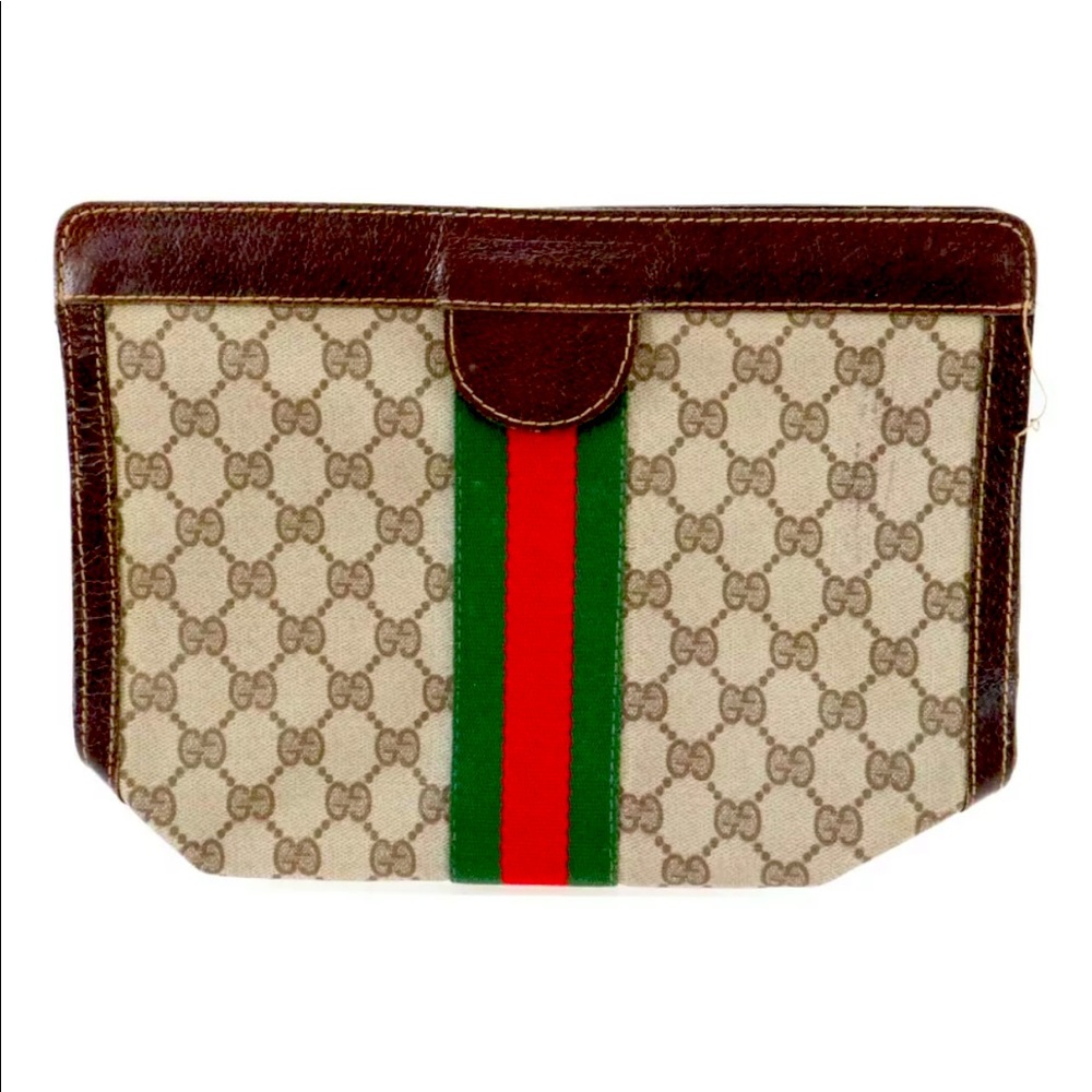 Vintage Gucci Shelly Line GG Canvas Bag